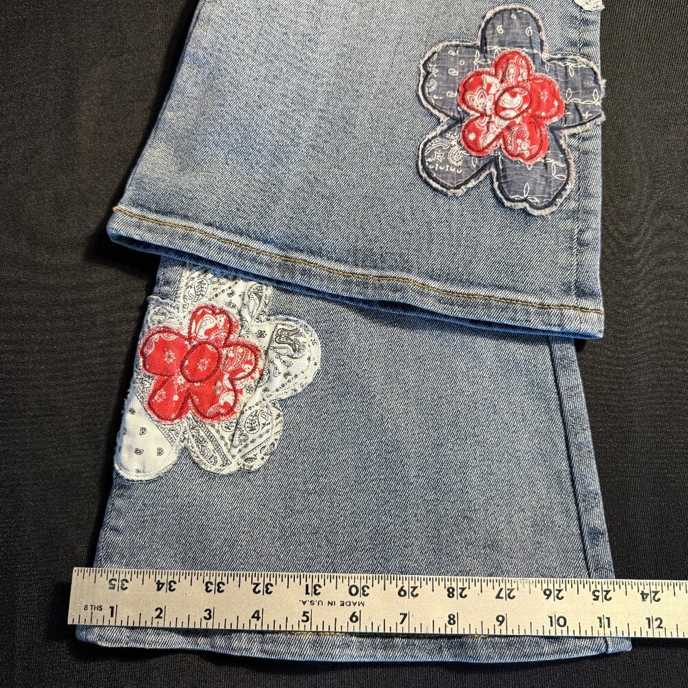 NWOT Free People x Driftwood Farrah Embroidered Flare Jeans Sz 24 - Picture 12 of 16